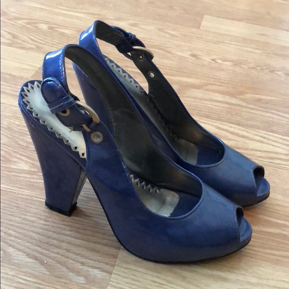 Vince Camuto Patent Leather Chunky Heels